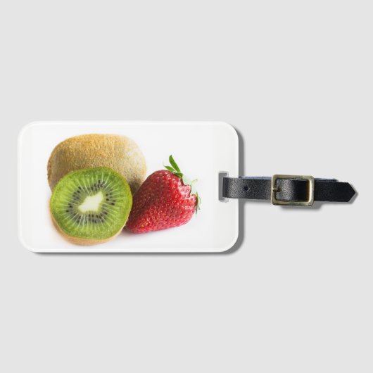 aardbei en kiwi bagagelabel (Voorkant (horizontaal))