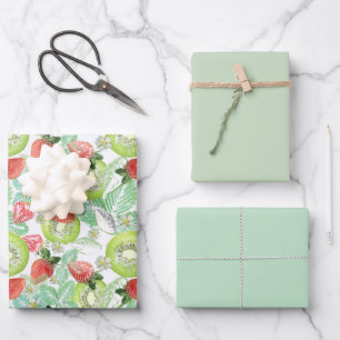 Aardbei en kiwi inpakpapier vel