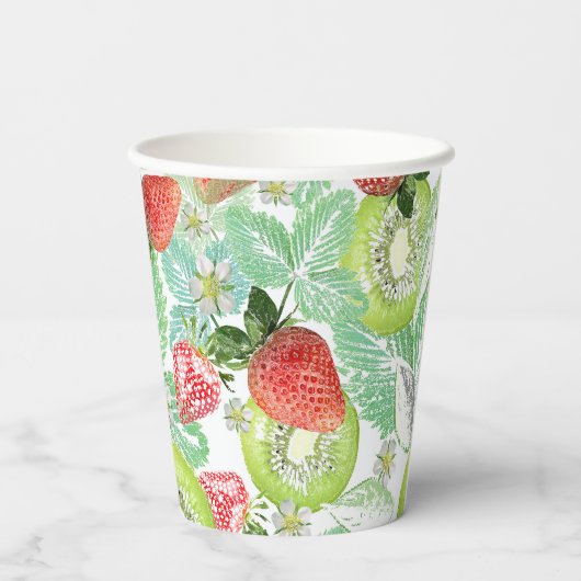 Aardbei en kiwi papieren bekers (Achterkant)