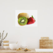 aardbei en kiwi poster (Keuken)