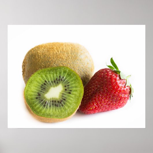 aardbei en kiwi poster (Voorkant)