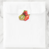 aardbei en kiwi vierkante sticker (Tas)