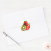 aardbei en kiwi vierkante sticker (Envelop)