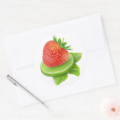 Aardbei en limoen ronde sticker (Envelop)