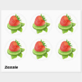 Aardbei en limoen ronde sticker (Vel)