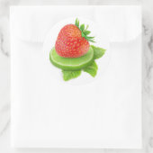 Aardbei en limoen ronde sticker (Tas)