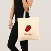 Aardbei en naam Cute Tote Bag (Voorkant (product))