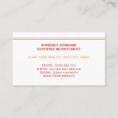 Aardbei en Oranje vruchten voedingsdeskundige Visitekaartje (Achterkant)