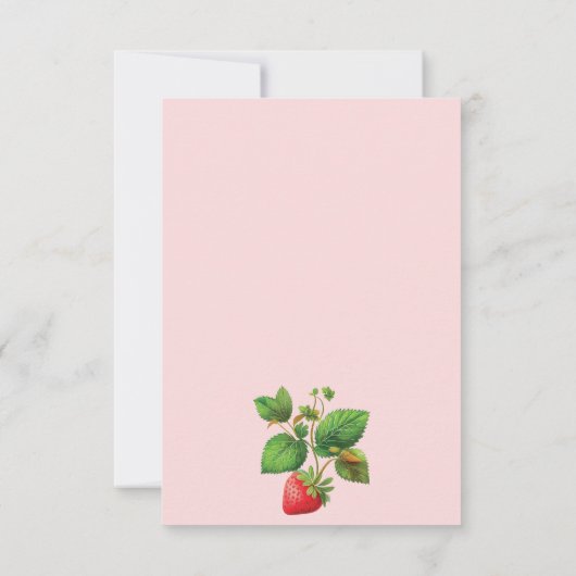 Aardbei en Peonies Summer Wedding RSVP Kaartje (Achterkant)