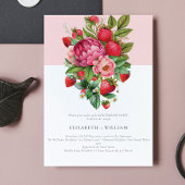 Aardbei en Peonies Zomer elk jaar Jubileum Kaart