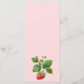 Aardbei en pioenrozen Zomer Bruiloft Menu (Achterkant)