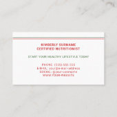 Aardbei en plak van Limoen Fruits Nutritionist Visitekaartje (Achterkant)