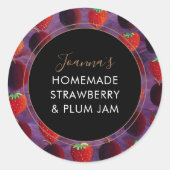Aardbei en Plum Jam Label (Voorkant)