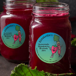 Aardbei en rabarber Pals Jam Pie Cobbler Ronde Sticker