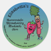 Aardbei en rabarber Pals Jam Pie Cobbler Ronde Sticker (Voorkant)