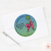 Aardbei en rabarber Pals Jam Pie Cobbler Ronde Sticker (Envelop)