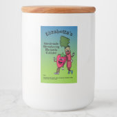 Aardbei en rabarber Pals Jam Pie Cobbler Voedselcontainer Etiket (Voorkant)