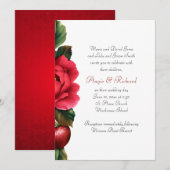 Aardbei en roodrozen kaart (Voorkant / Achterkant)