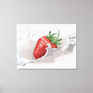 Aardbei en room canvas afdruk