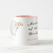 Aardbei en Roos van Cream Moeder van Bride Tweekleurige Koffiemok (Voorkant links)