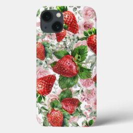 Aardbei en Rozen Case-Mate iPhone Case