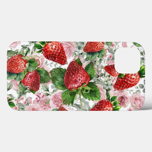 Aardbei en Rozen Case-Mate iPhone Case (Achterkant (horizontaal))