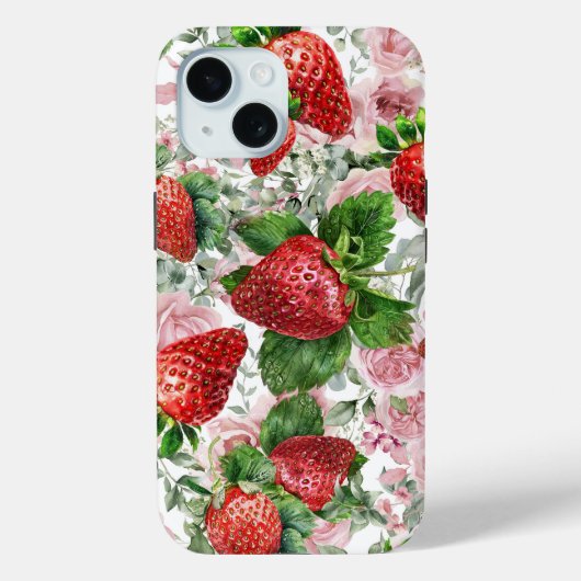 Aardbei en Rozen Case-Mate iPhone Case (Achterkant)