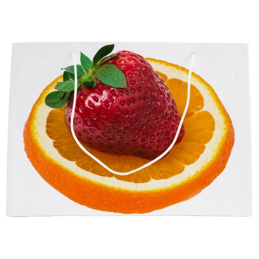 Aardbei en sinaasappel groot cadeauzakje (Voorkant)