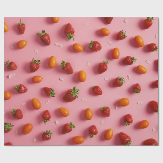 Aardbei en tomaat cadeaupapier (Vlak)