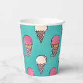 Aardbei en vanille-ijs papieren bekers (Achterkant)