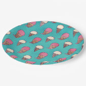 Aardbei en vanille-ijs papieren bordje (Gekanteld)