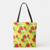 Aardbei en Vloeibaar gele patroon Tote Bag (Achterkant)