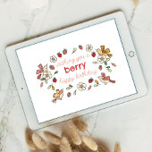 Aardbei en Vogels Berry Happy Birthday Kaarten
