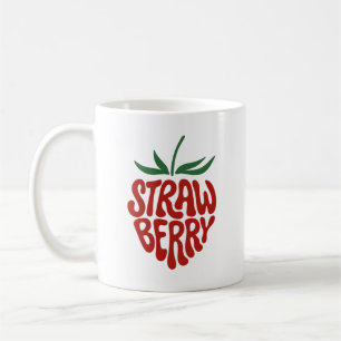 Aardbei - Esthetisch Retro Fruit Grafisch Ontwerp Koffiemok