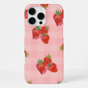 Aardbei Esthetische Hoes Verse Fruitige Sfeer iPhone 16 Pro Max Hoesje
