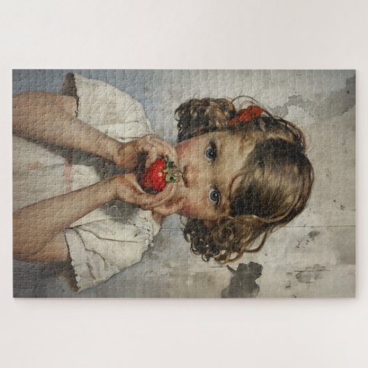 Aardbei eten legpuzzel (Horizontaal)