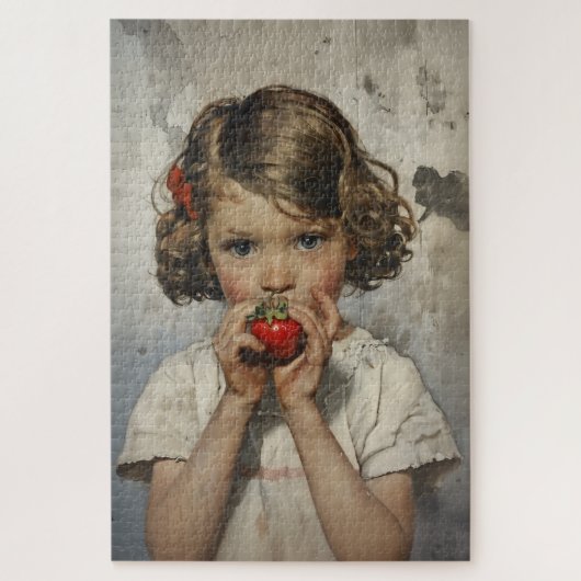 Aardbei eten legpuzzel (Verticaal)