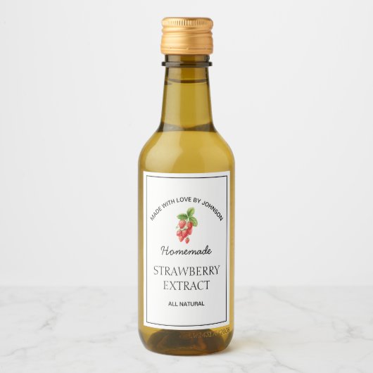Aardbei Extract Label Wijn Etiket (Voorkant)