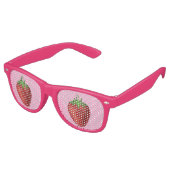 Aardbei Eyes Funny Roze fruitshadden Retro Zonnebril (Gekanteld)