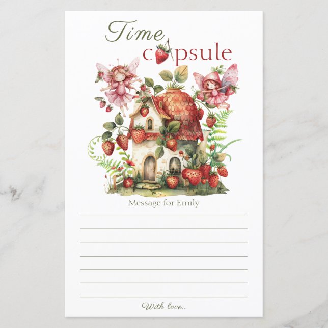 Aardbei Fairy Berry Sweet Birthday Time Capsule (Voorkant)