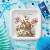 Aardbei Fairy Berry Sweet Girls eerste verjaardag Papieren Bordje (Feest)