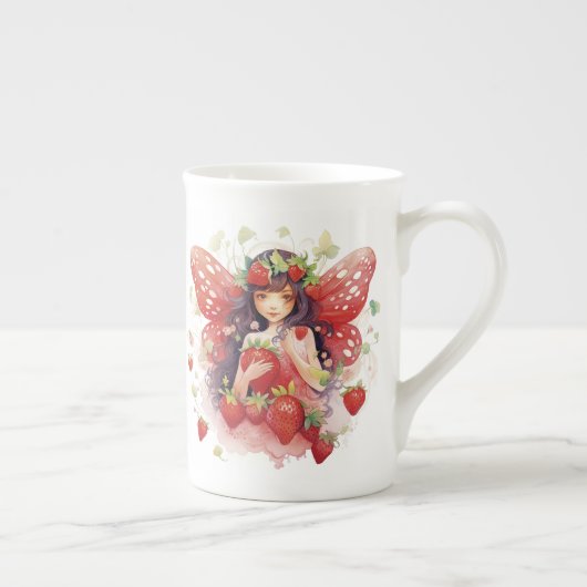 Aardbei Fairy Bone China Mok (Rechts)