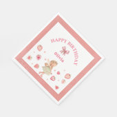 Aardbei Fairy Theme voor Girl Birthday Party Servet (Hoek)