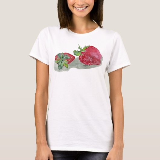 Aardbei Fairy Waterverf T-shirt (Voorkant)