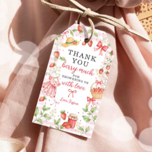Aardbei Favor Tags Baby Shower Bescheiden Zoet Cadeaulabel