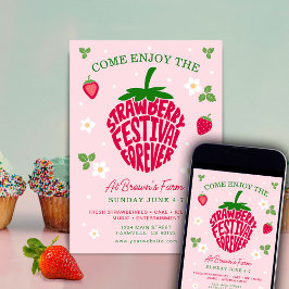 Aardbei Festival Altijd Schattig Aanpasbaar Kaart