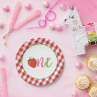 Aardbei First Birthday Paper Borden - ÉÉN