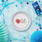 Aardbei First Birthday Paper Borden - ONE - LB Papieren Bordje (Feest)