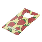 Aardbei flesopener creditkaart flessenopener (Achterkant Gekanteld)