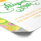 aardbei | Floral Diaper Raffle teken Poster (Hoek)